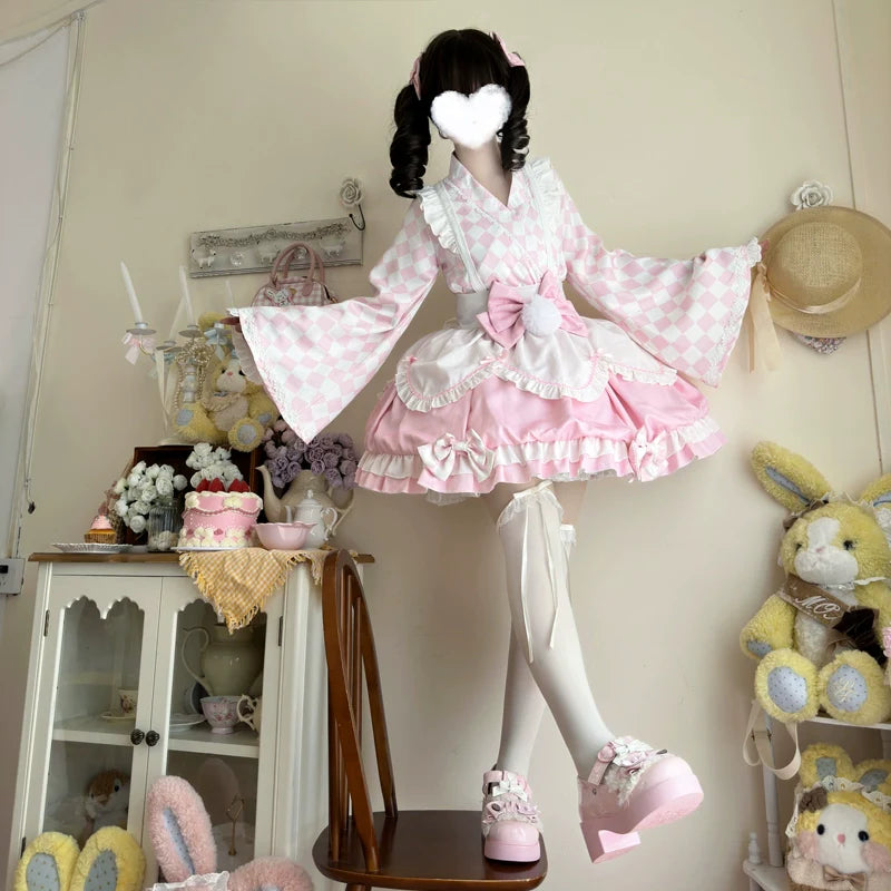 Hanguliang - Kawaii Lolita OP Dress Maid Lolita Summer Dress