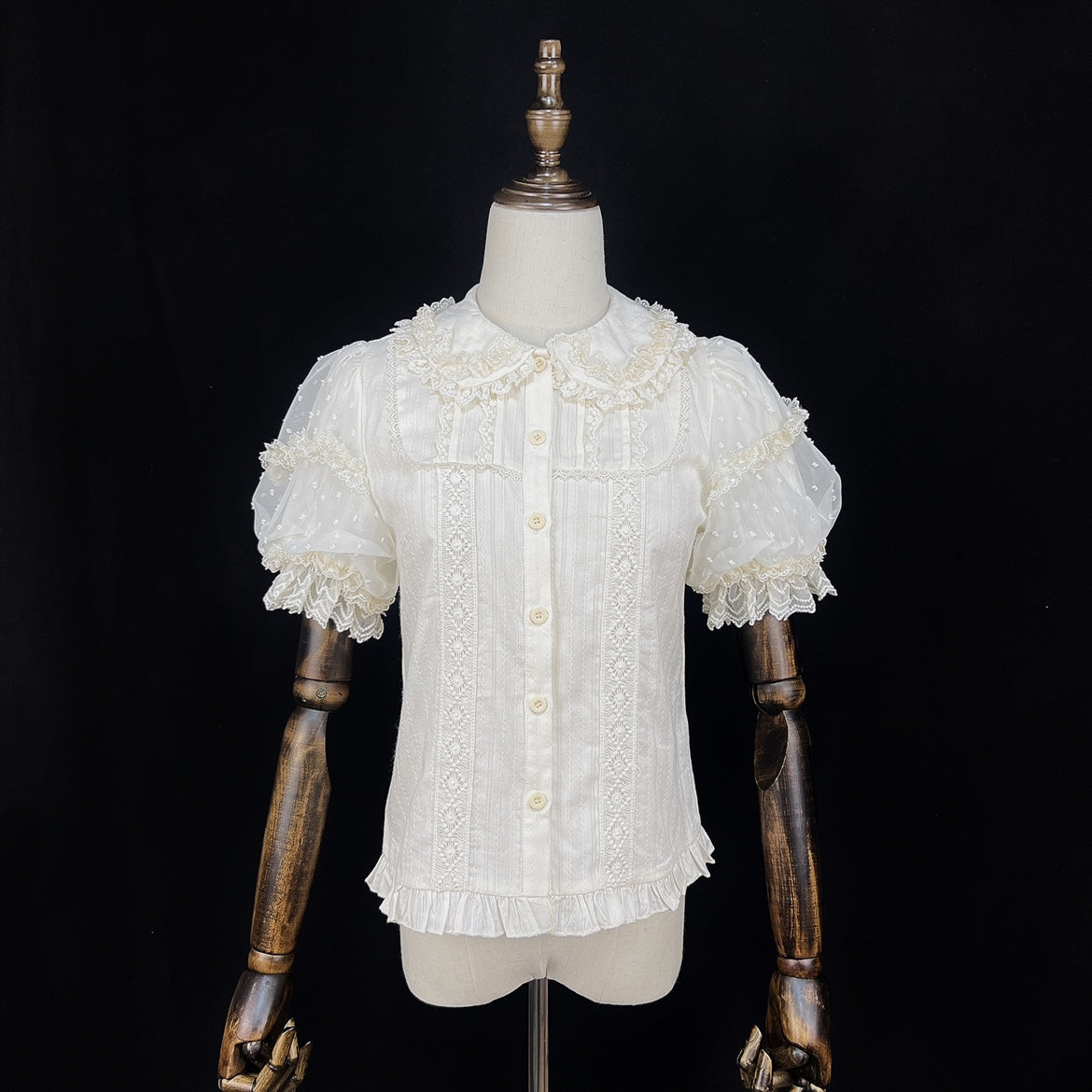 DMFS Lolita - Lollipop - Sweet Lolita Shirt with Double-Layered Puff Sleeves