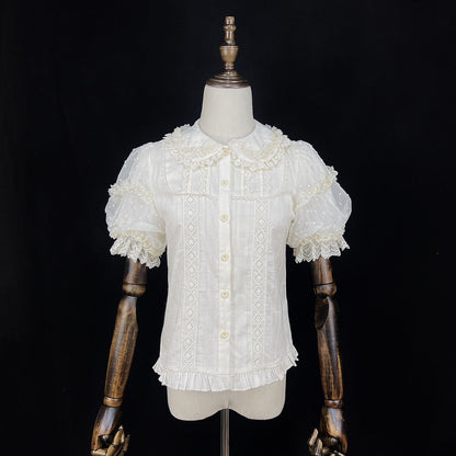 DMFS Lolita - Lollipop - Sweet Lolita Shirt with Double-Layered Puff Sleeves