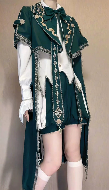 Letters from Unknown Star - Divine Envoy - Ouji Lolita Shorts Suit Military Lolita Coat and Shirt