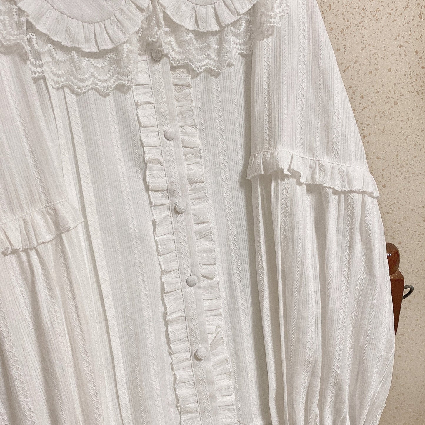 MIST - Cream Sweetheart - Kawaii Lolita Long-sleeve Blouse Multicolors