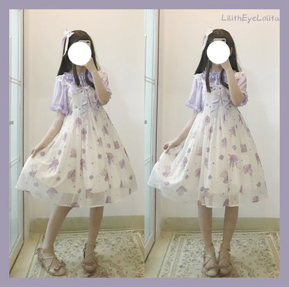 LilithEye - Jellyfish Meteor - Chiffon Fairy Jellyfish Printed Lolita JSK