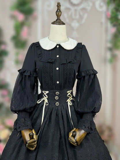 DMFS Lolita - Vintage Lolita Mutton Leg Sleeve Blouse Doll Collar Shirt