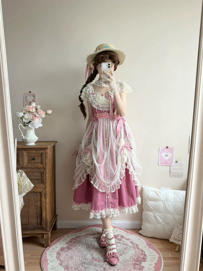 Uncle's Workshop - Fluttering Cherry Spring Strings - Cotton Sweet Lolita JSK Dress