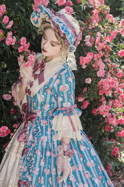 Miss Point - Lilyka Garden - Classic Lolita OP Dress Set Elegant Floral Wall Princess Sleeve