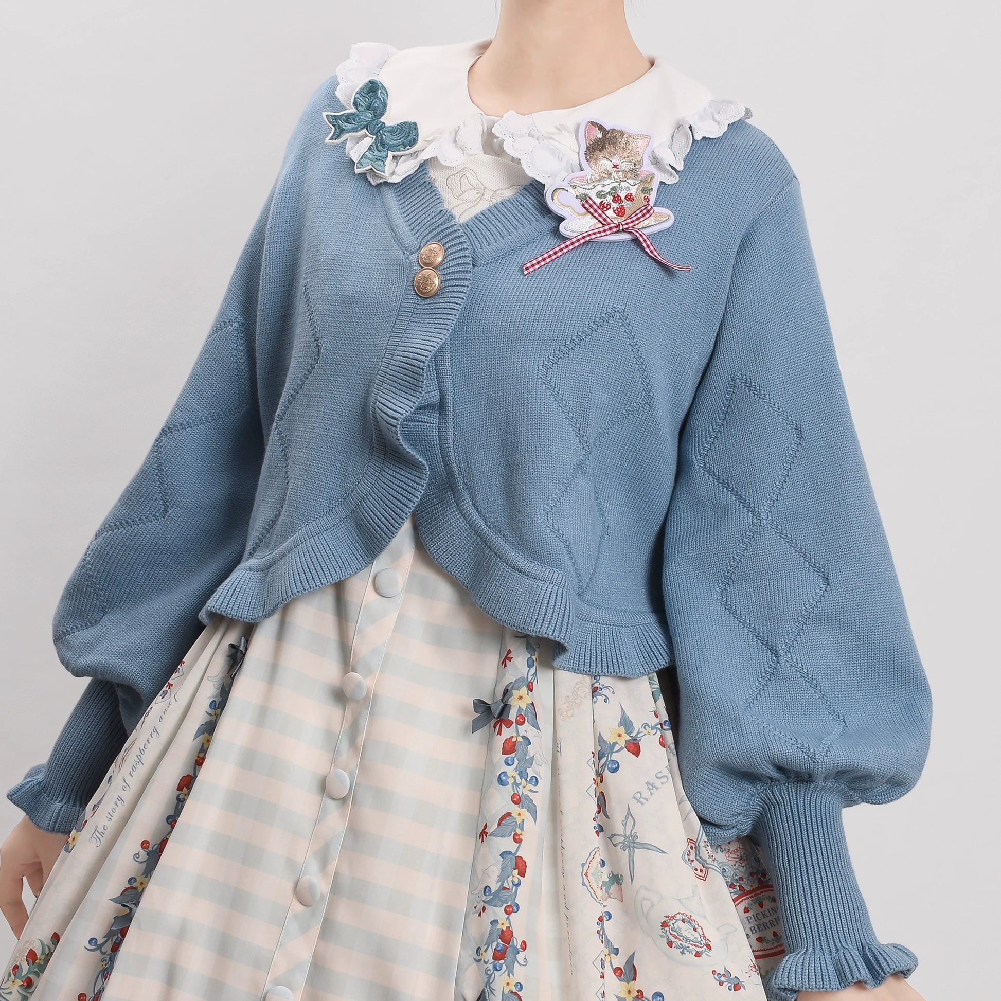 MIST - Cookie - Vintage Lolita Cardigan Short Sweater Multicolors