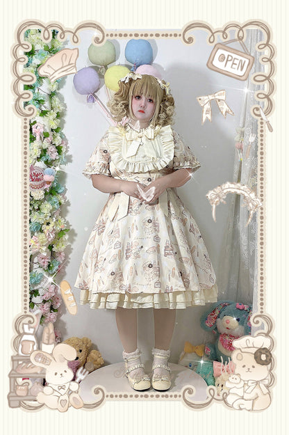 Naomistudio - Cartoon Dogs - Sweet Lolita OP Bows Dress Plus OP