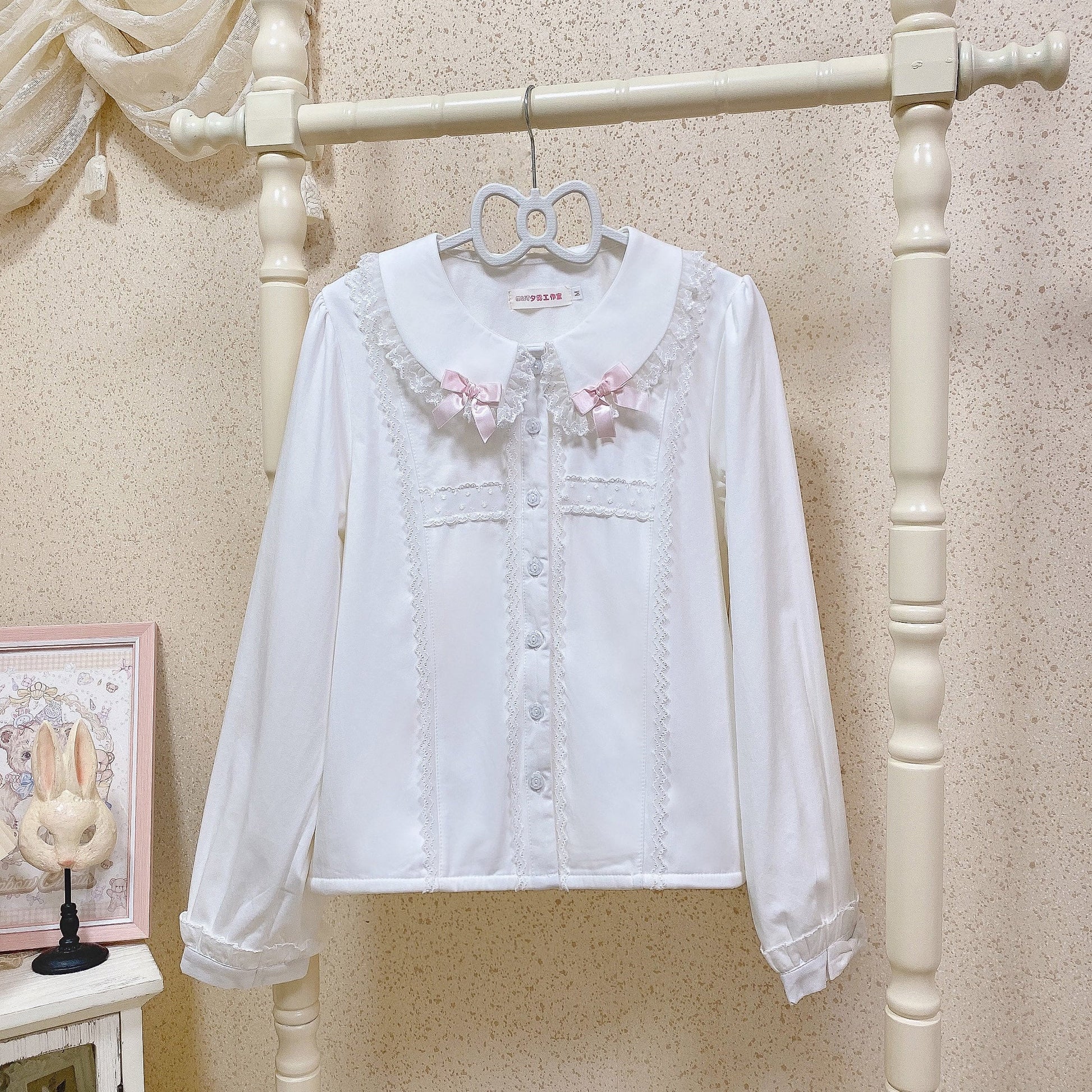 MIST - Grace Deer - Sweet Lolita Blouse with Peter Pan Collar and Long Sleeves