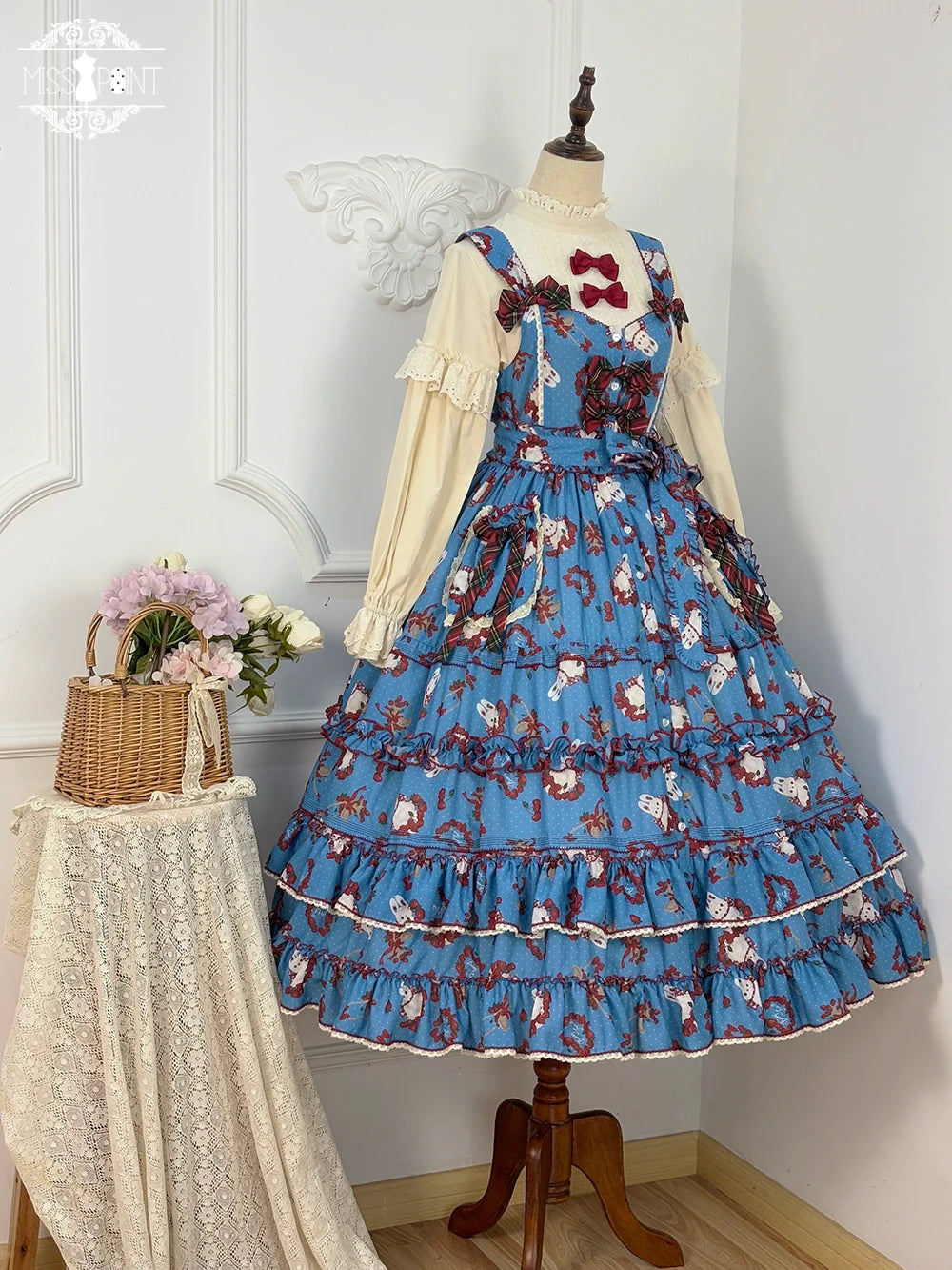 Miss Point - Forest Berry Bunny - Sweet Lolita JSK Elegant Bunny Print Dress