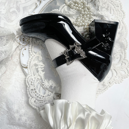Dreamland - Wanxiang Cycle - Elegant Lolita Heel Shoes with Embossed Rose
