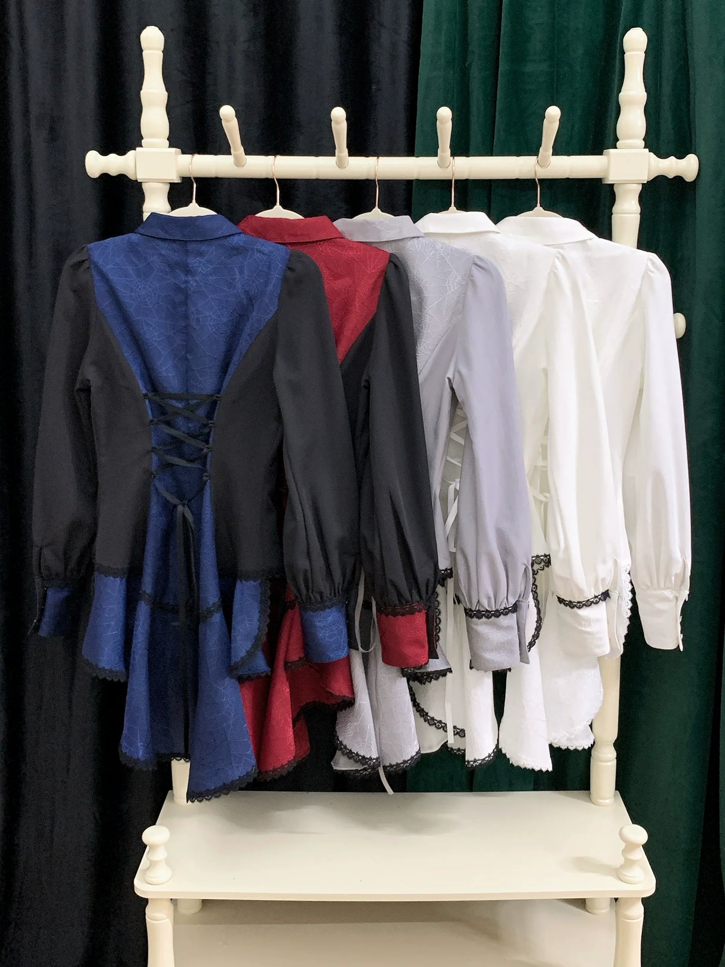 Little Dipper - Cold Rice - Ouji Lolita Shirt With Spiderweb Pattern in Several Versions