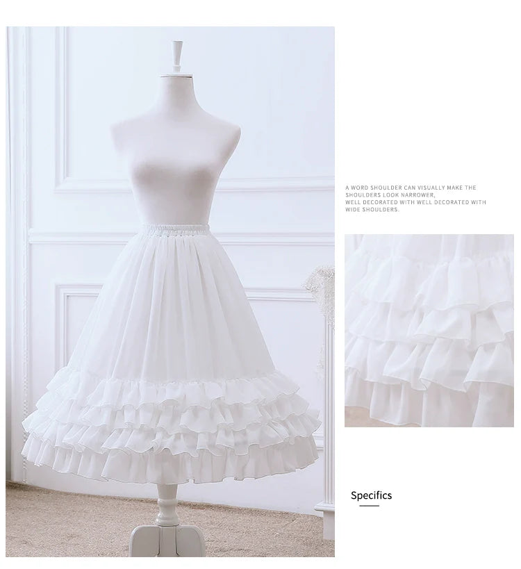 Manyiluo - Elegant Lolita A-type Carmen Adjustable Hoop Petticoat
