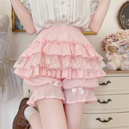 Sugar Girl - Cotton Sweet Lolita Bloomers, Tiered Ruffle