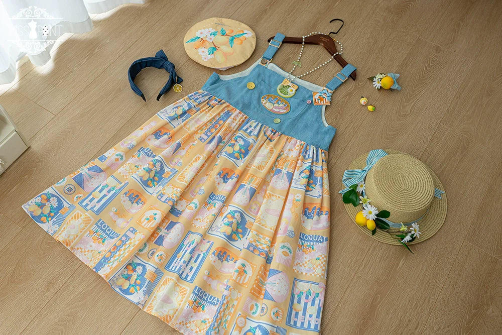 Miss Point - Daisy Lemon - Kawaii Lolita Lemon Print JSK Customized