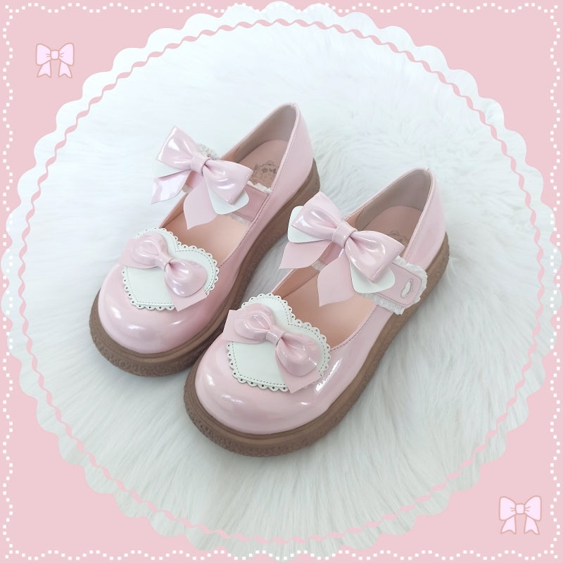 Lixing Luo - Cute Milkmaid Round Toe Multicolor Lolita Shoes