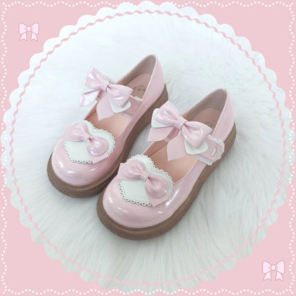 Lixing Luo - Cute Milkmaid Round Toe Multicolor Lolita Shoes