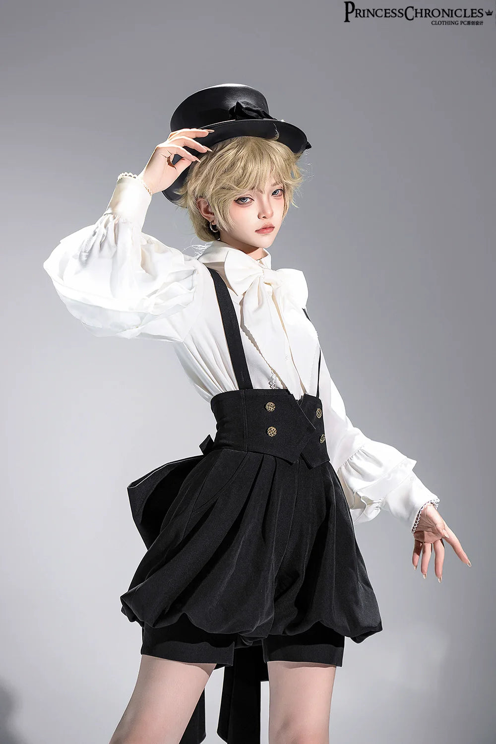 Princess Chronicles - Doll - Black Ouji Lolita Hat Retro Prince Bowler Hat