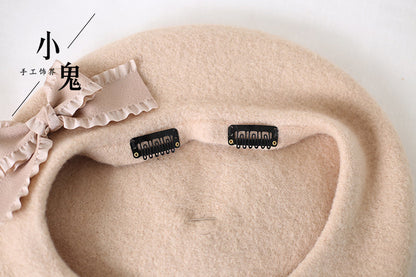Xiaogui - Sweet Bow Multicolors Lolita Wool Beret