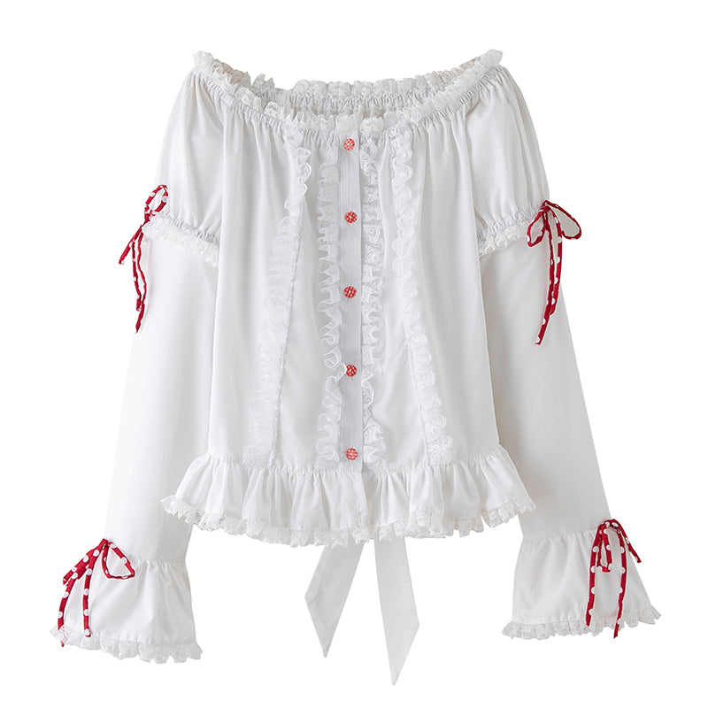Ruffled Lace Blouse【s0000001876】