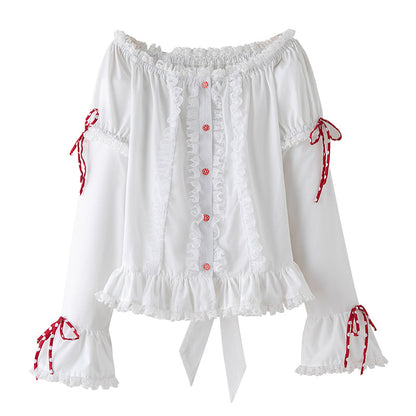 Ruffled Lace Blouse【s0000001876】