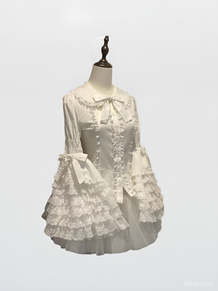 Mengfuzi - Cannelﾃｩs - Elegant Lolita Cotton Blouse, Hime Sleeve