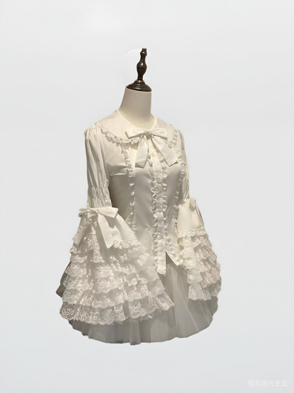 Mengfuzi - Cannelﾃｩs - Elegant Lolita Cotton Blouse, Hime Sleeve
