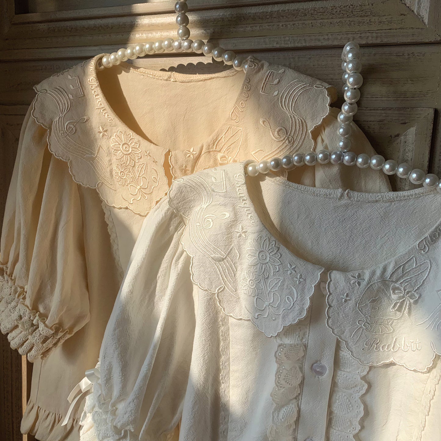 Flower Banquet - Kawaii Lolita Cotton Bunny Embroidery Blouse