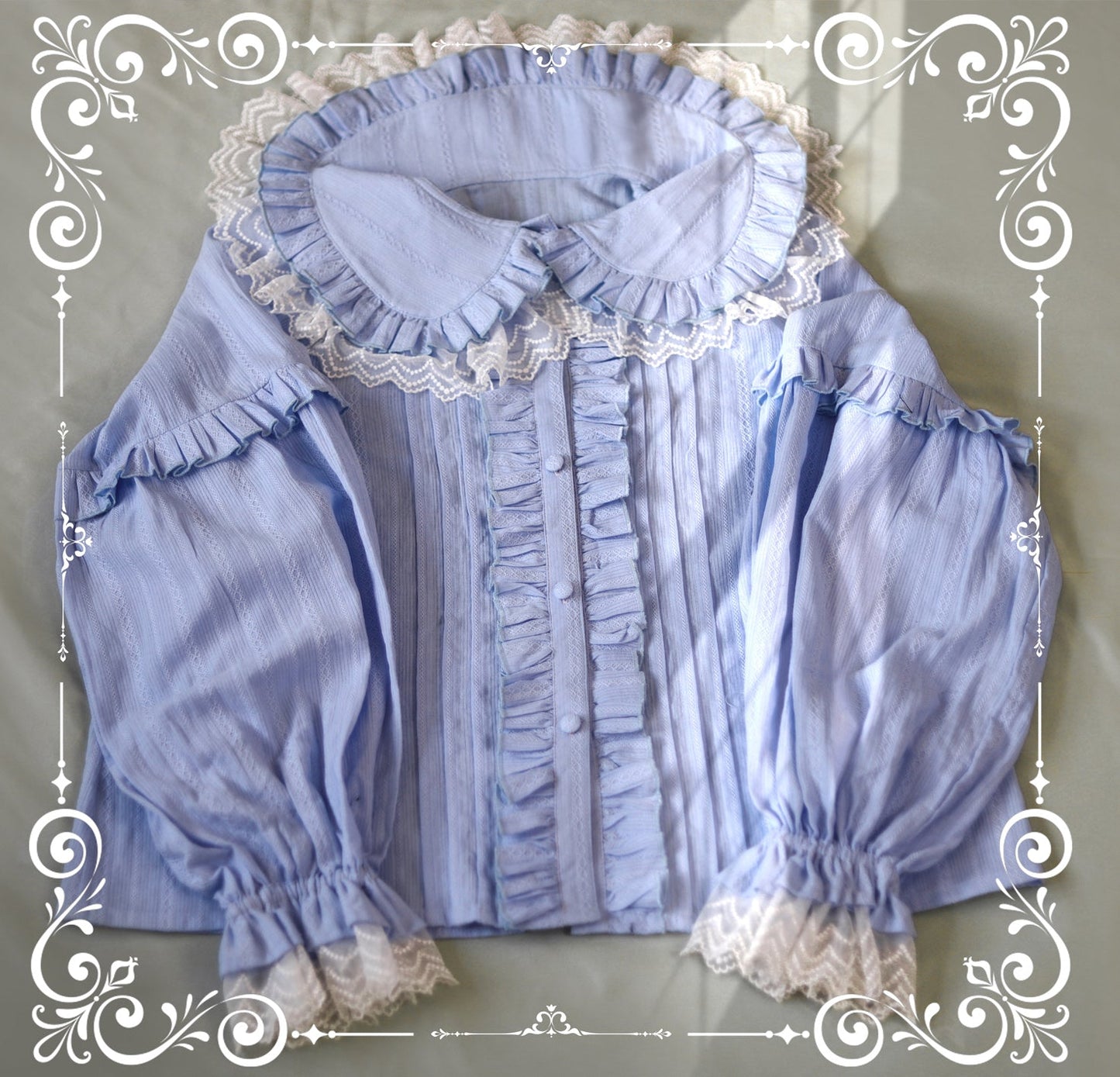 MIST - Cream Sweetheart - Kawaii Lolita Long-sleeve Blouse Multicolors