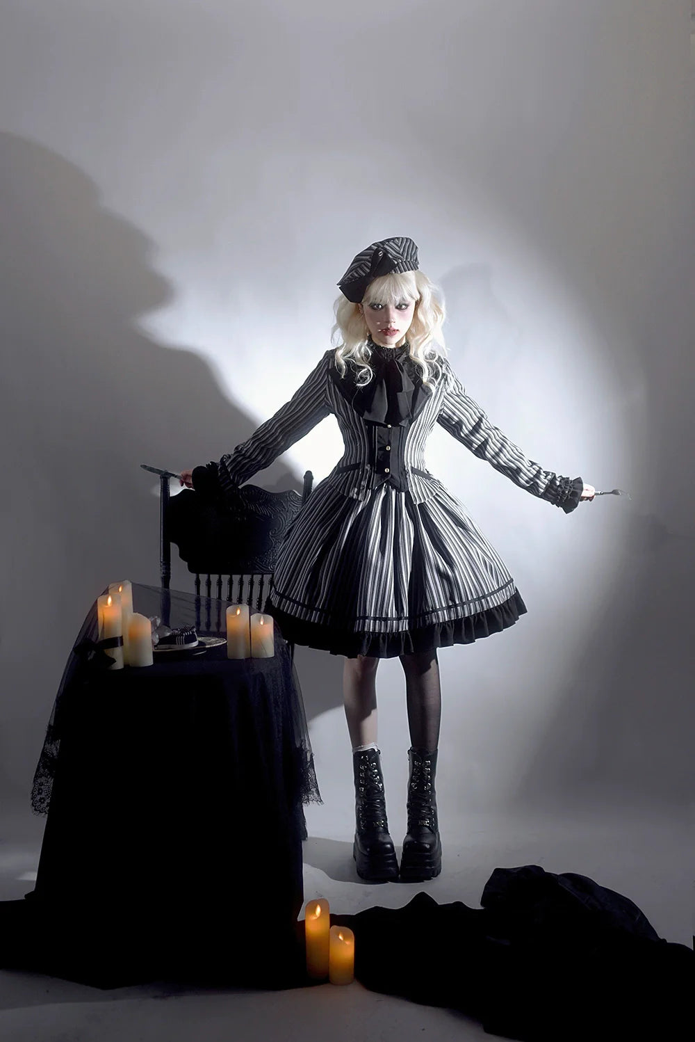 Miss Point - Classical Chocolate - Classic Lolita Jacket Elegant Striped Short Outwear