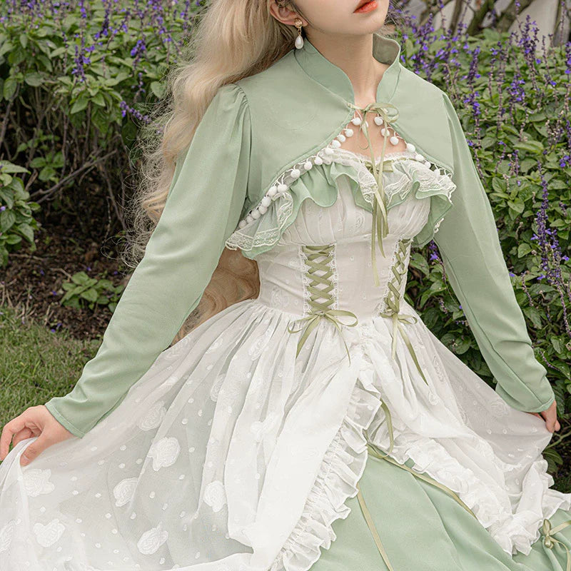 Daydream Whisper - Toting Basil - Wedding Lolita Dress Accessories Bolero Necklace Cuffs Side Clip