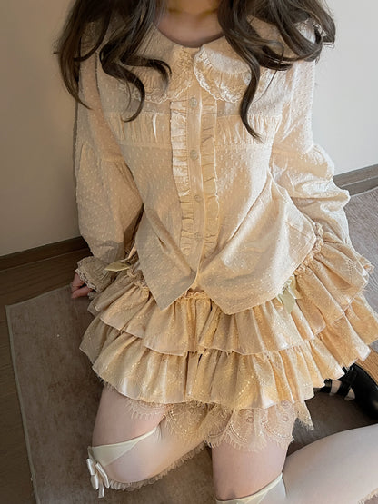 MIST - Tianmi - Sweet Lolita Blouse Long Sleeve Doll Collar Thin Shirt