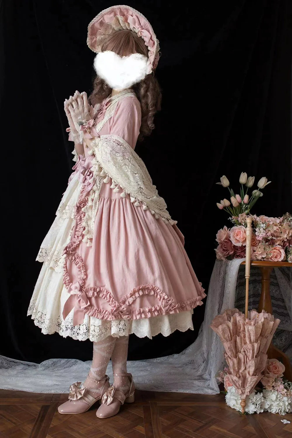 Miss Point - Lilyka Garden - Classic Lolita OP Dress Set Elegant Floral Wall Princess Sleeve