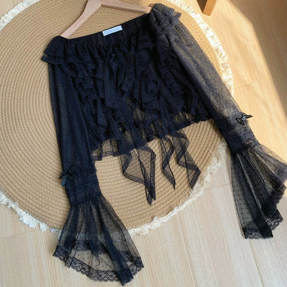 With PUJI - Letters and Poetry - Summer Classic Lolita Tulle Lace Bolero with Multi-Color