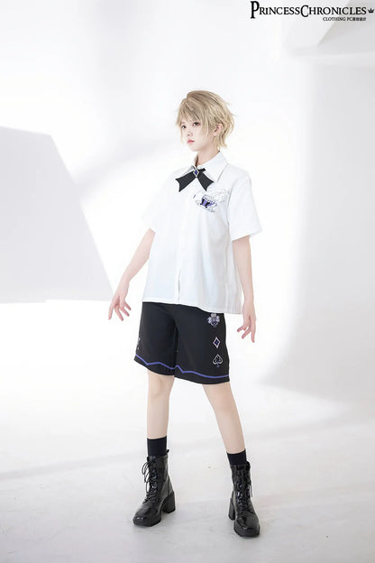 Princess Chronicles - Summer Loose Embroidered Short Sleeve White Shirt