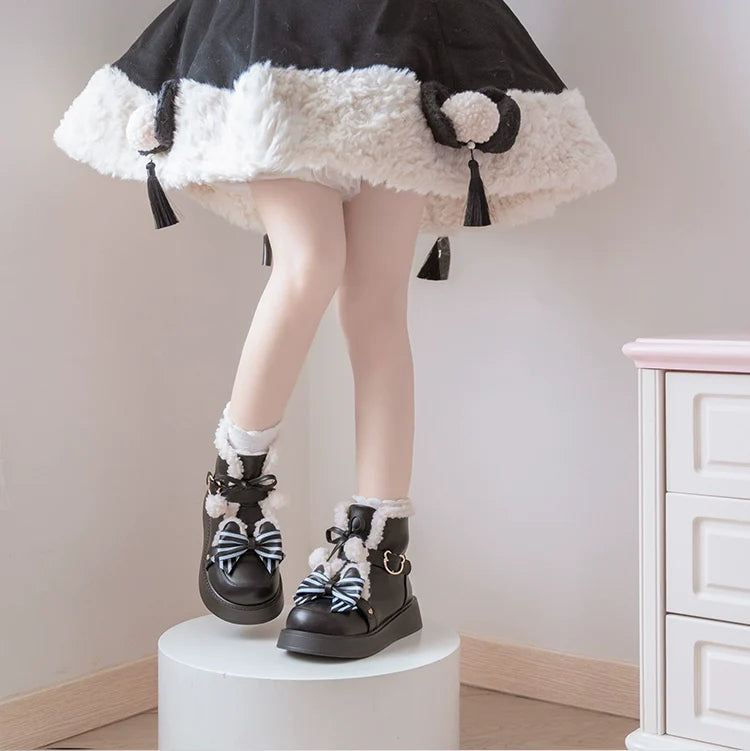 Beauty Bunny - Milk Bear - Winter Lolita Shoes Thick Sole Fleece Snow Boots
