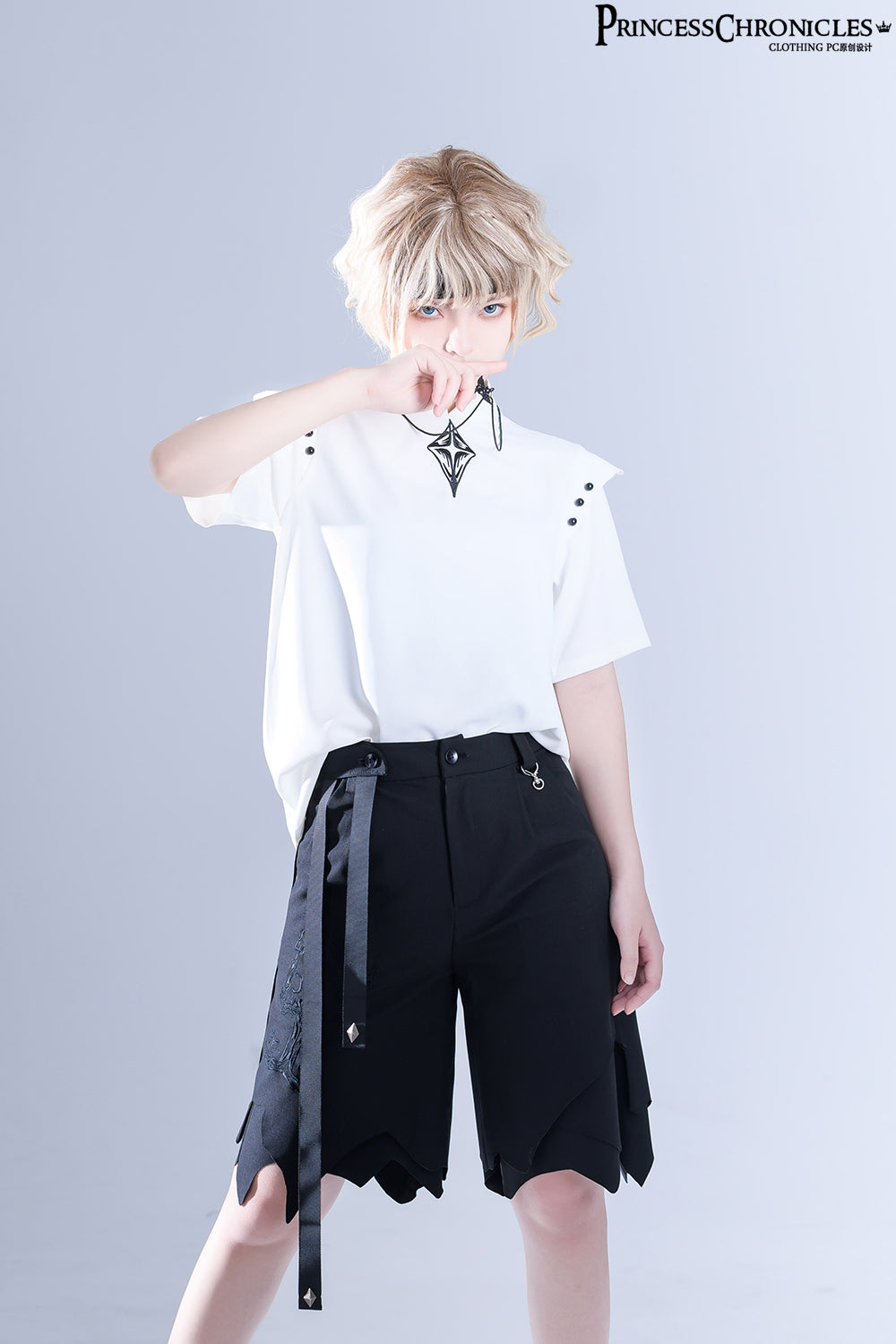 Princess Chronicles - Embroidered White Ouji Lolita Shirt