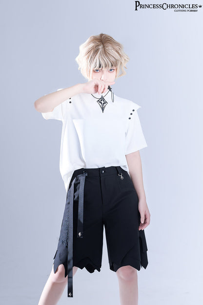 Princess Chronicles - Embroidered White Ouji Lolita Shirt