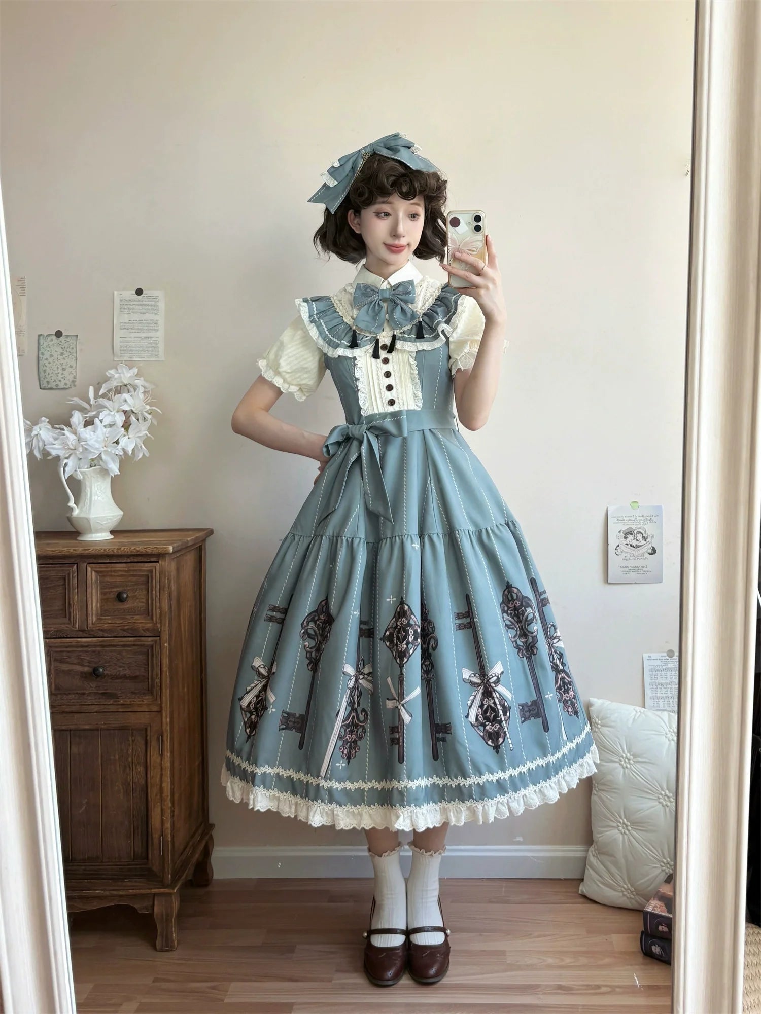 Uncle's Workshop - Secret Key - Classic Lolita Dress Suit, Key Print