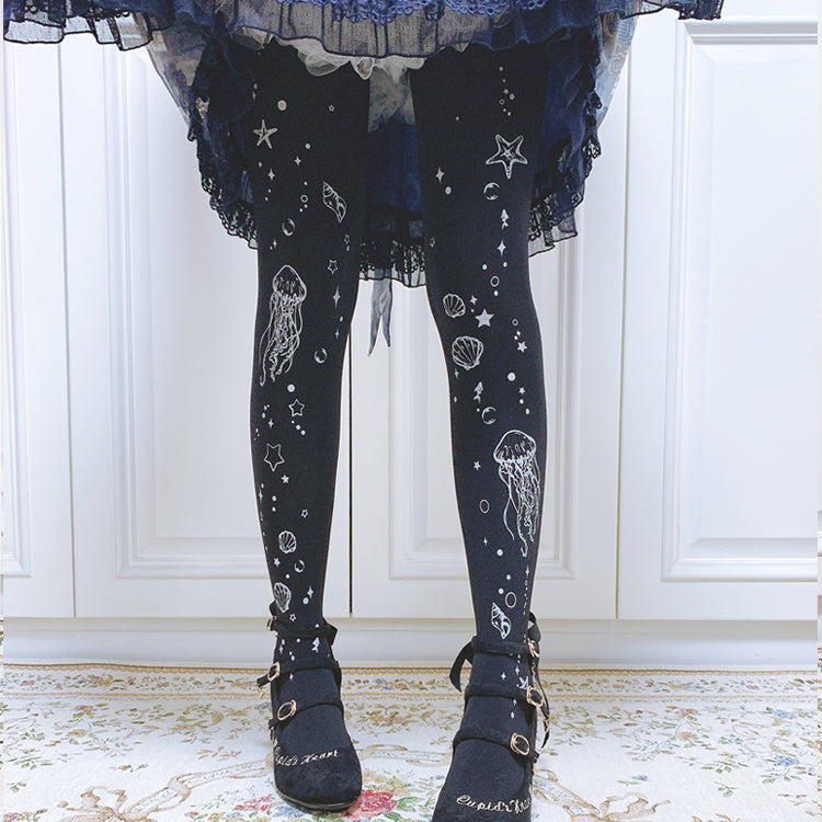 Ruby Rabbit - The Deep Sea Jellyfish 120D Velvet Lolita Tights