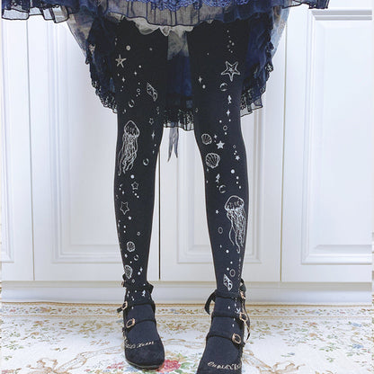 Ruby Rabbit - The Deep Sea Jellyfish 120D Velvet Lolita Tights