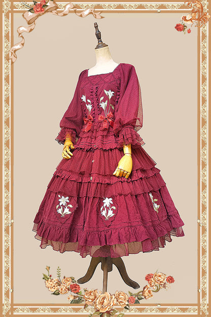 Infanta - Melaleuca Lily - Embroidery Country Lolita Blouse and Skirt