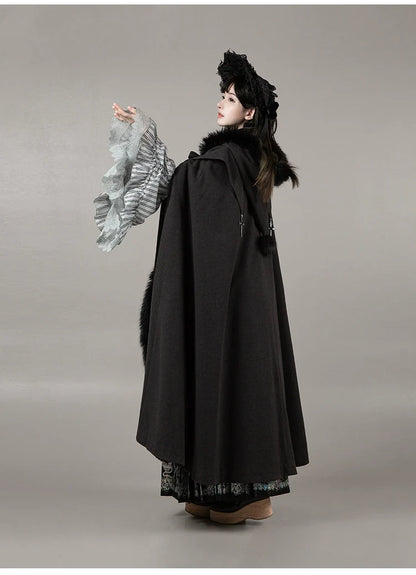 With PUJI - Letter and Poetry ﾂｷ Raven's Night Song - Gothic Lolita Black Cloak