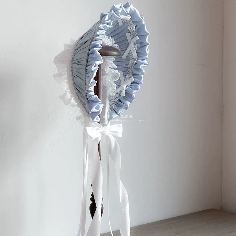 MAID - Elegent Lolita Bonnet Black Ribbon BNT