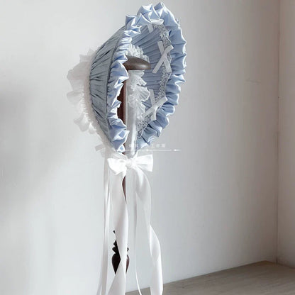 MAID - Elegent Lolita Bonnet Black Ribbon BNT