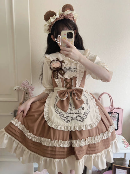 Sugar Girl - Sweet Layered Cake - Sweet Lolita JSK with Detachable Apron