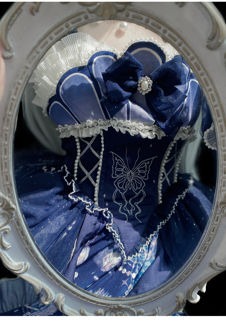 YingLuoFu - Original Elegant Lolita Blue Lolita JSK