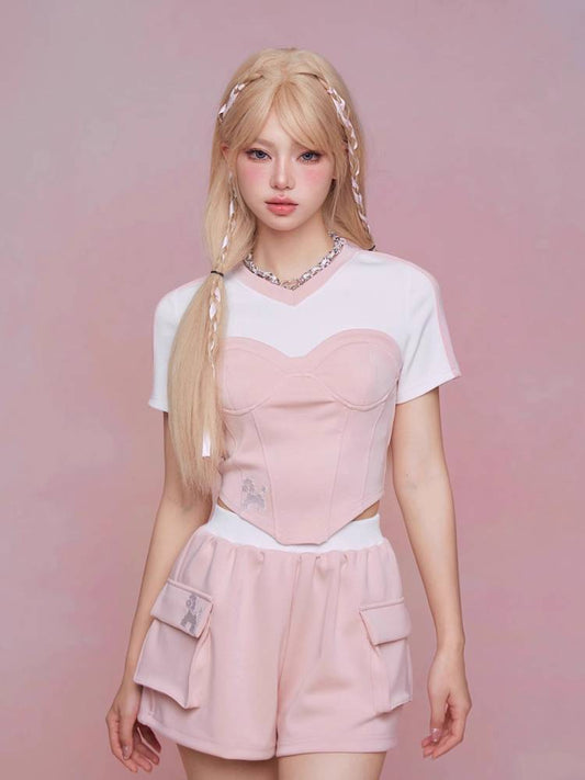 Slim fit t-shirt and shorts【s0000008935】