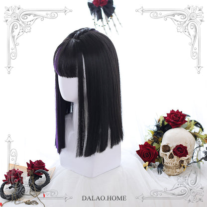 Dalao Home - Little Devil - Lolita Mid-length Partially Dyed Straight Wig