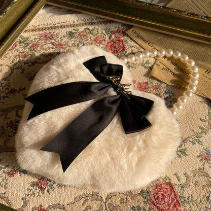 MAID - Kawaii Lolita Heart Bag Plush Pearl Chain Handbag