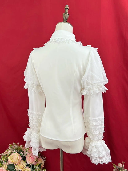DMFS Lolita - Sweet Lolita Shirt Peter Pan Collar Blouse Detachable Sleeves